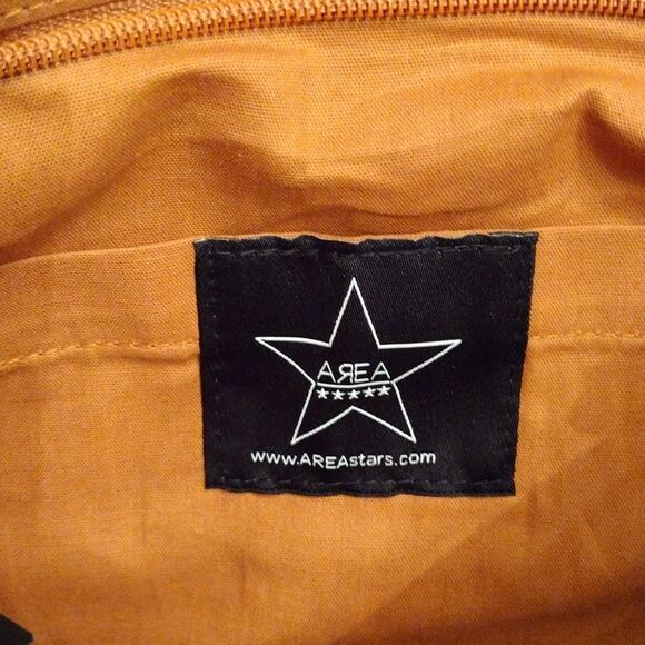 NWT AREA Stars Fringe Faux Leather HOBO Bag, 17"x12.5"X4", Light Brown C… - Picture 8 of 9